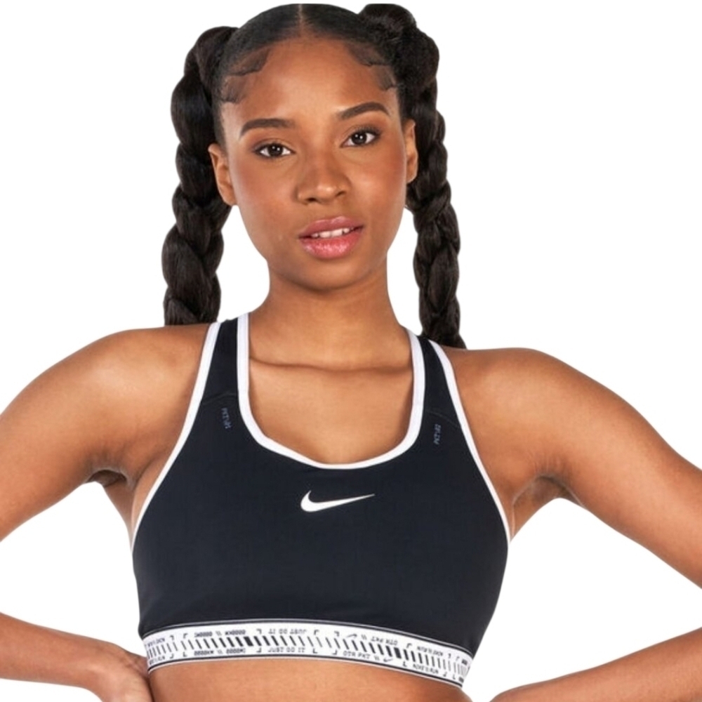 Nike | Women's Classic Black & White Racerback Sports Bra (Size Large)